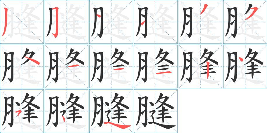 膖字筆畫(huà)寫(xiě)法