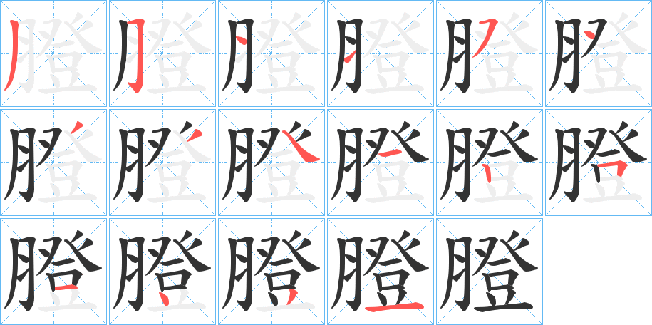 膯字筆畫寫法