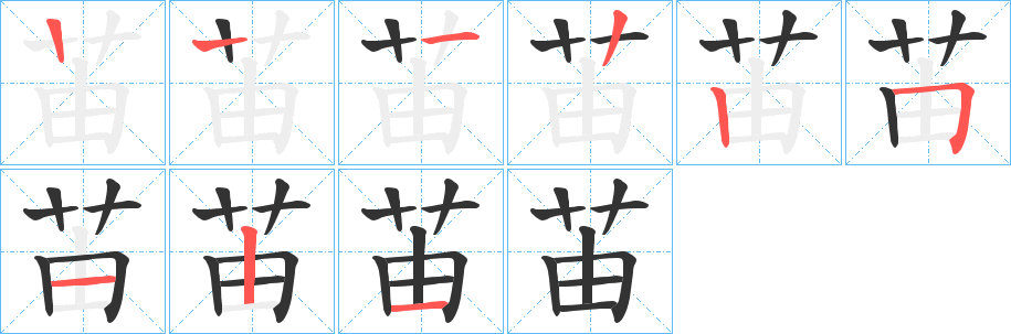 苖字筆畫寫法