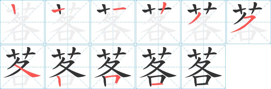 茖字筆畫寫法