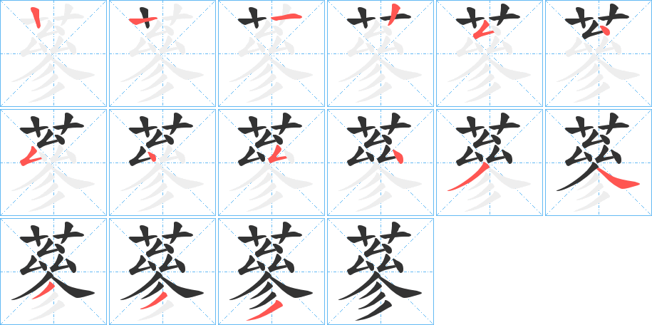 蔘字筆畫寫法