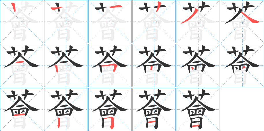 薈字筆畫寫法