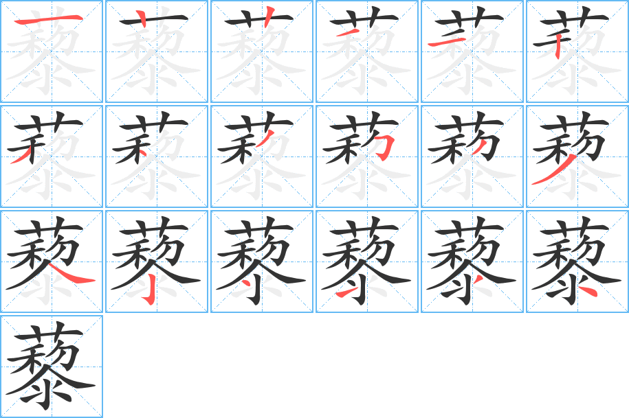 藜字筆畫(huà)寫(xiě)法