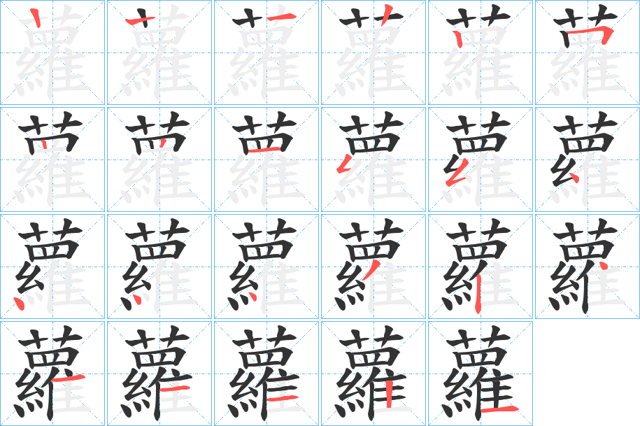 蘿字筆畫(huà)寫(xiě)法