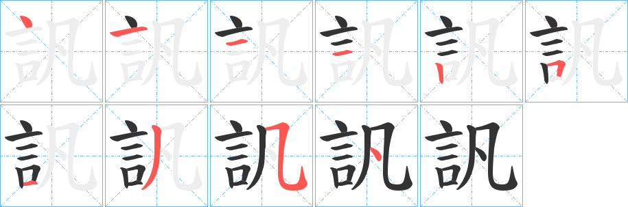 訉字筆畫寫法