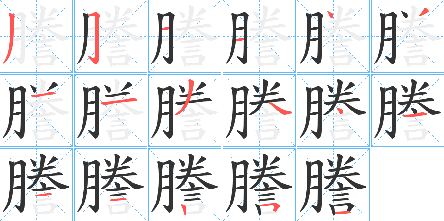 謄字筆畫寫法