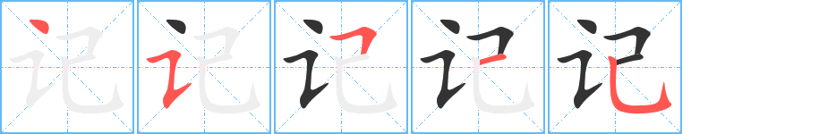 記字筆畫寫法