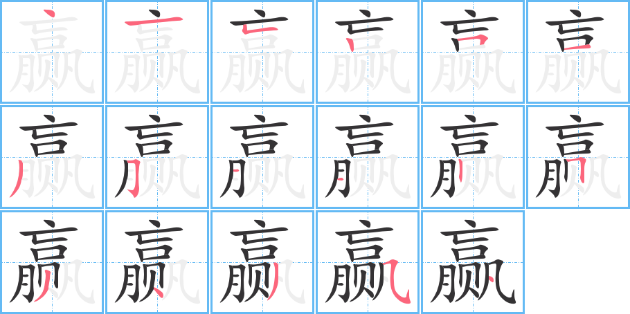 贏字筆畫寫法