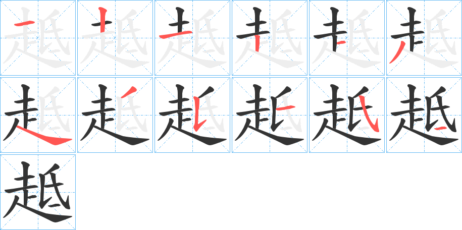 趆字筆畫寫法