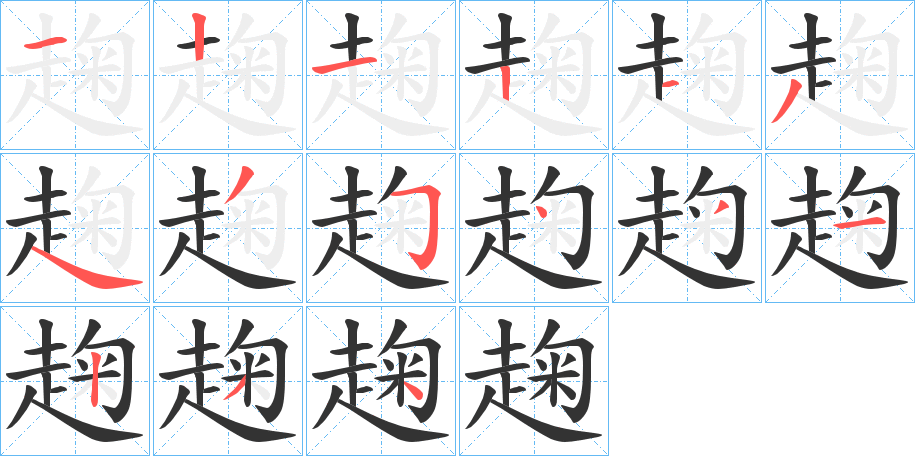 趜字筆畫寫法