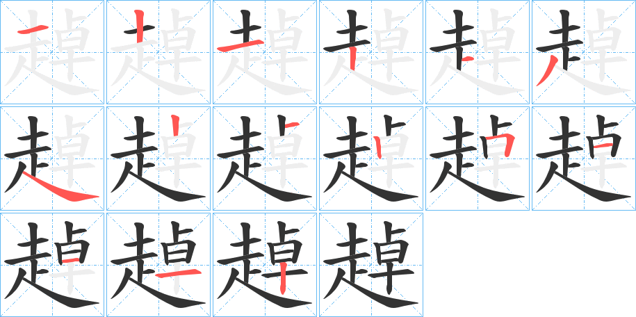 趠字筆畫(huà)寫(xiě)法