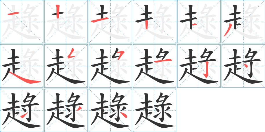 趢字筆畫(huà)寫(xiě)法