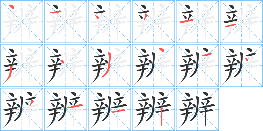 辨字筆畫寫法