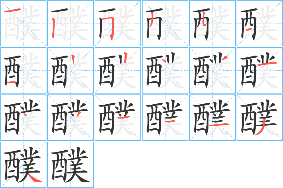 醭字筆畫寫法