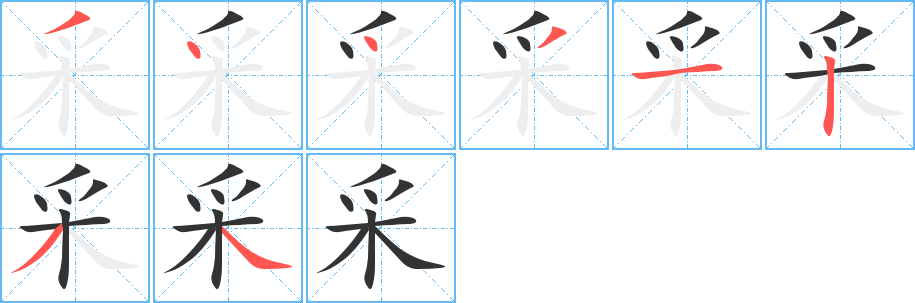 采字筆畫寫法