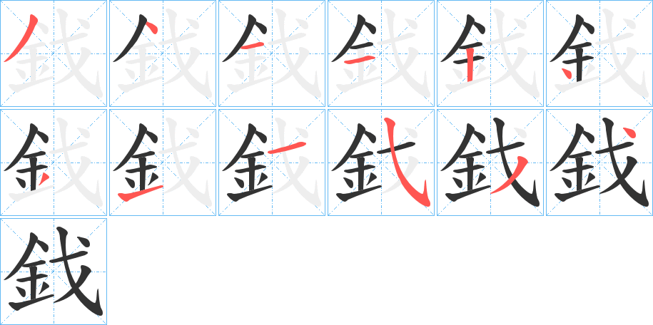 鈛字筆畫寫法