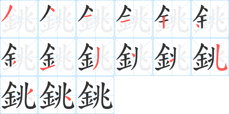 銚字筆畫寫法