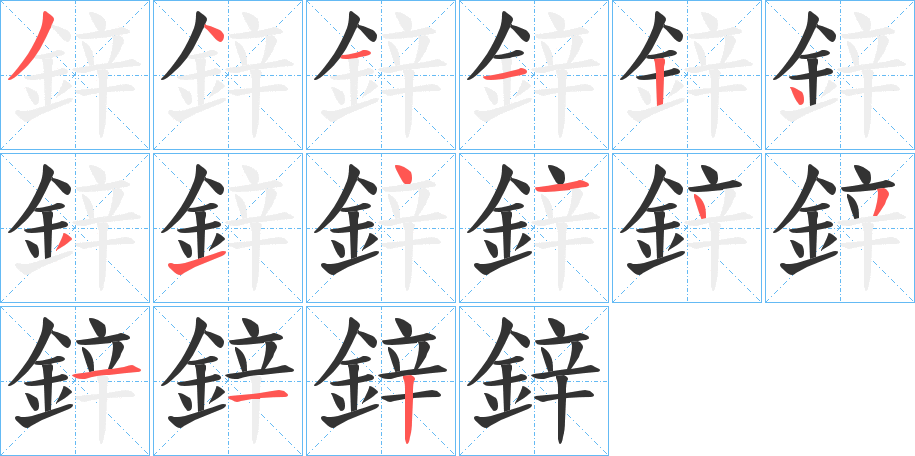 鋅字筆畫寫法