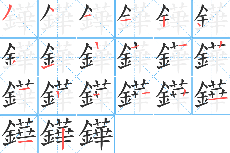 鏵字筆畫寫法