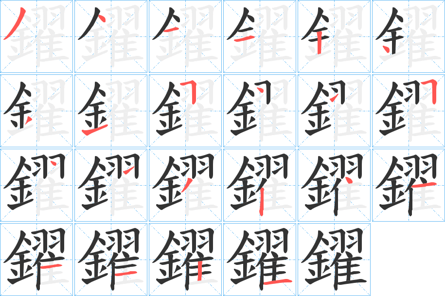 鑃字筆畫寫法