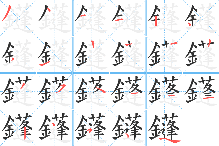 鑝字筆畫(huà)寫(xiě)法