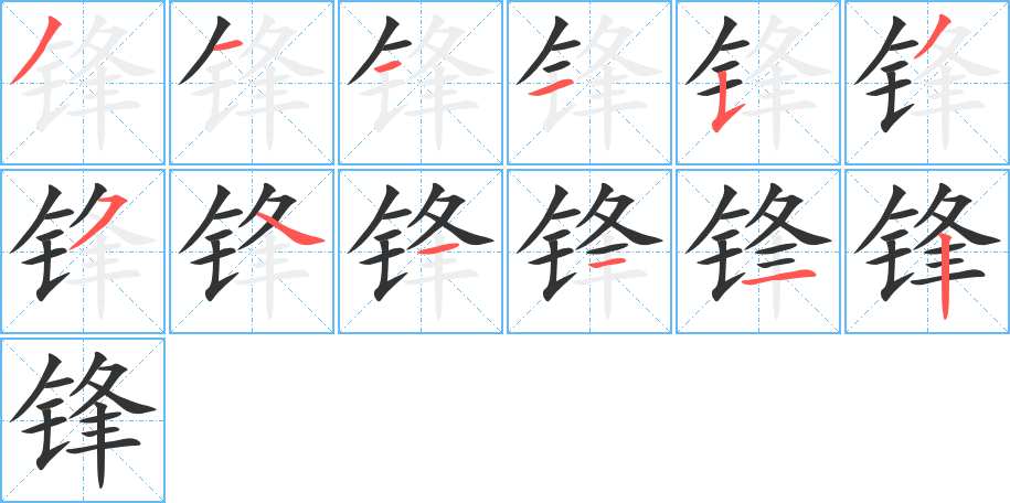 鋒字筆畫寫法