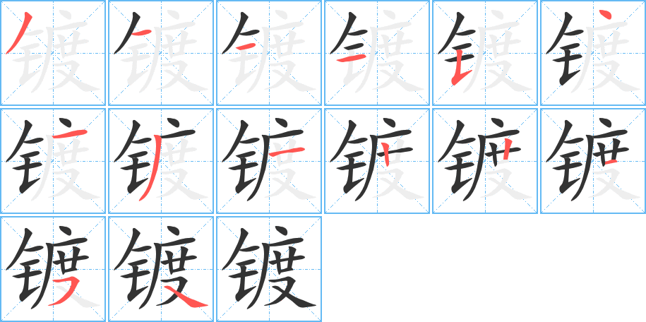 鍍字筆畫寫法