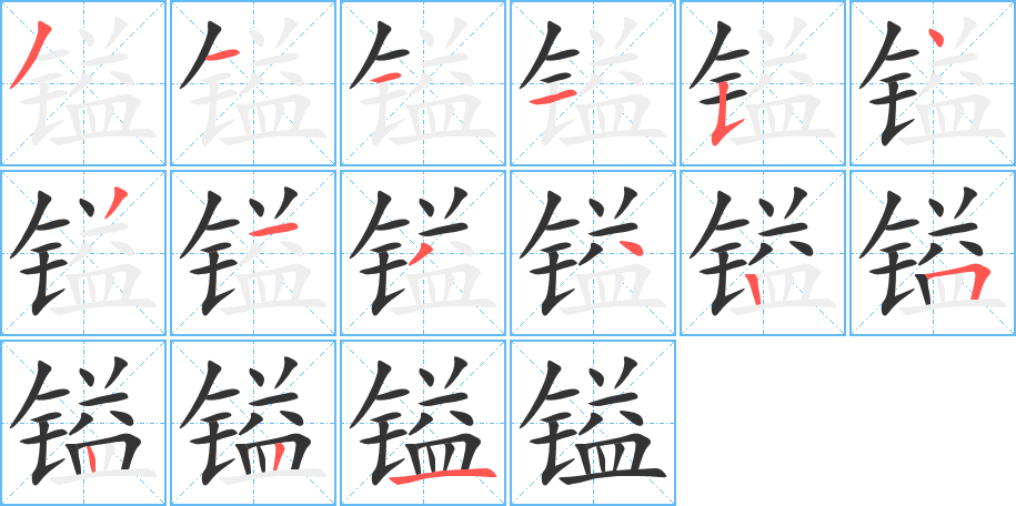 鎰字筆畫寫法