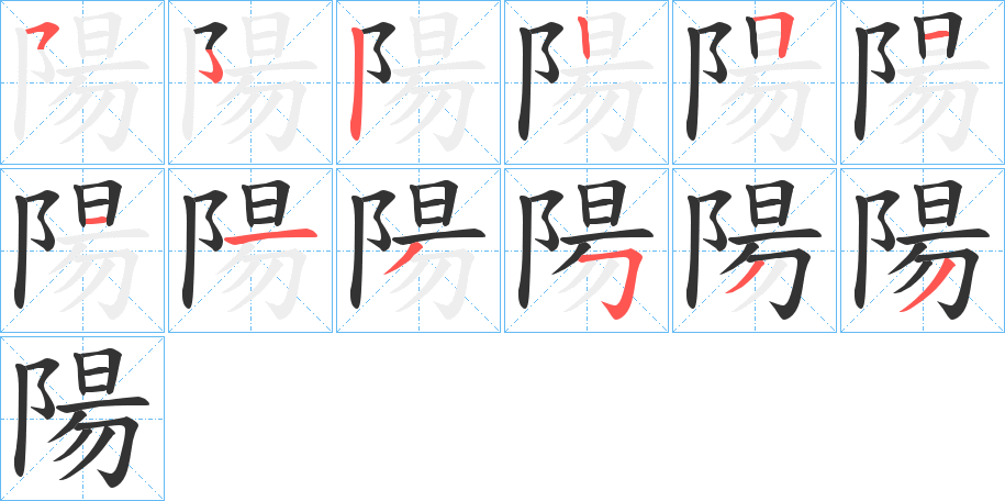 陽(yáng)字筆畫寫法