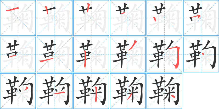 鞠字筆畫寫法