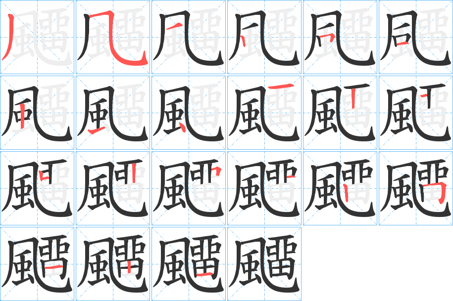 飅字筆畫(huà)寫(xiě)法