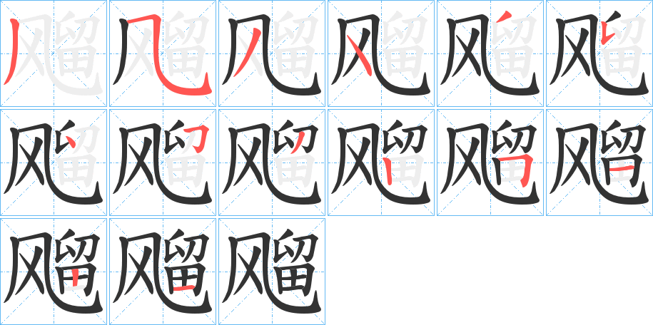 飗字筆畫(huà)寫(xiě)法