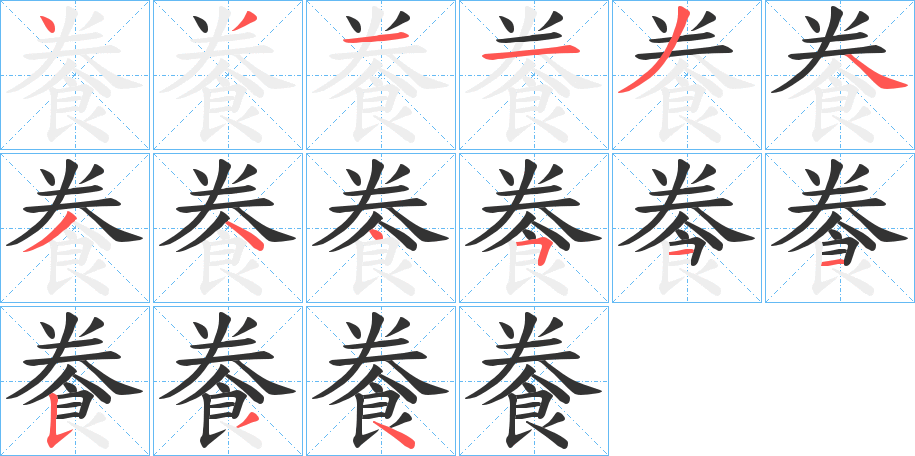 餋字筆畫(huà)寫(xiě)法