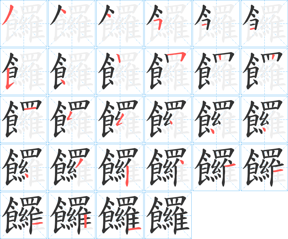 饠字筆畫寫法