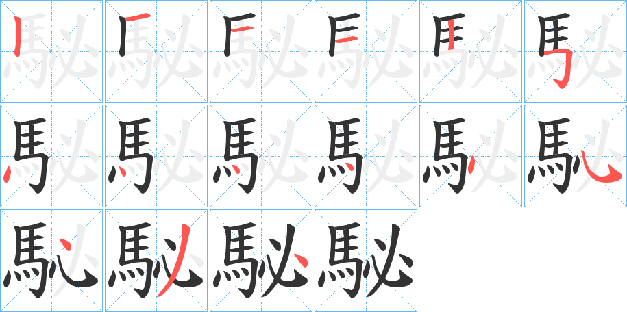 駜字筆畫(huà)寫(xiě)法