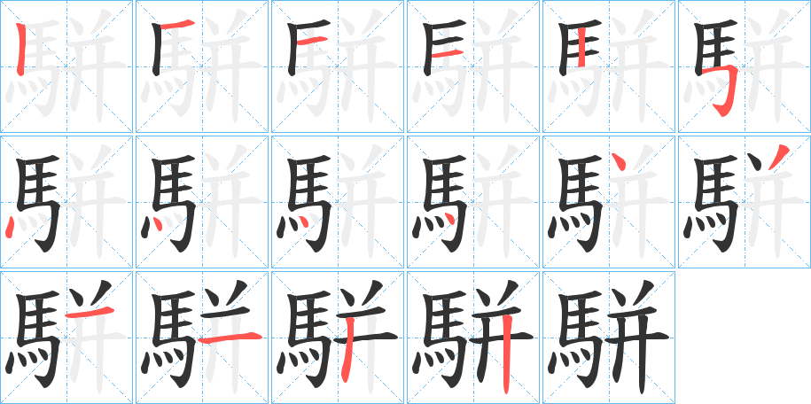 駢字筆畫寫法