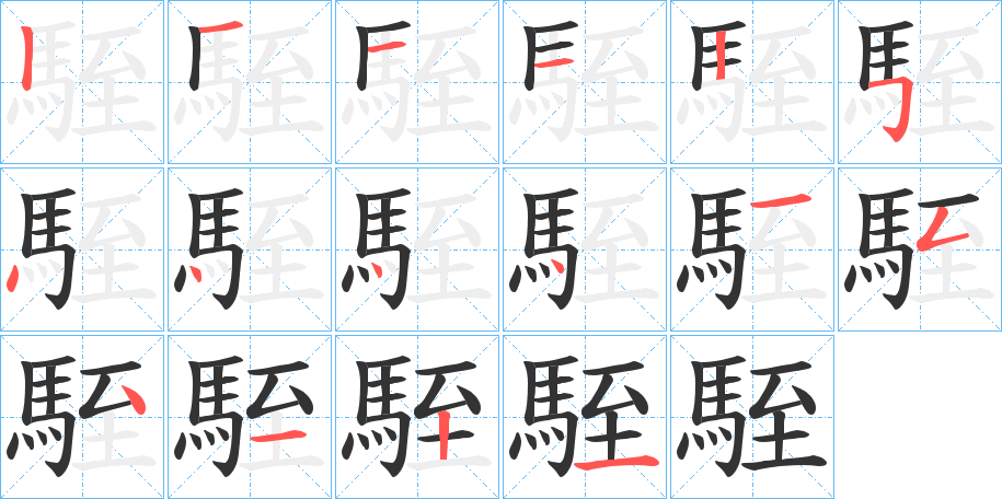 駤字筆畫寫法