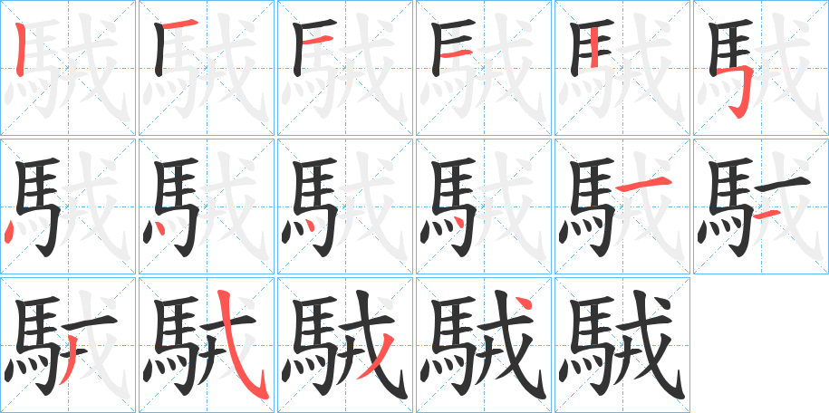駥字筆畫寫法