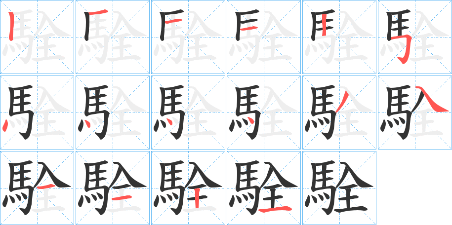 駩字筆畫(huà)寫(xiě)法