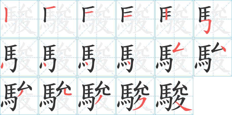 駿字筆畫(huà)寫(xiě)法