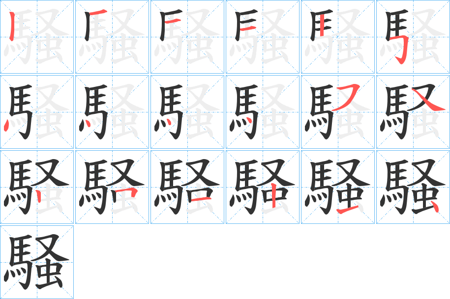 騒字筆畫寫法