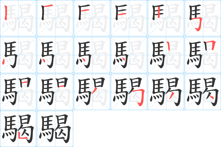 騔字筆畫(huà)寫(xiě)法