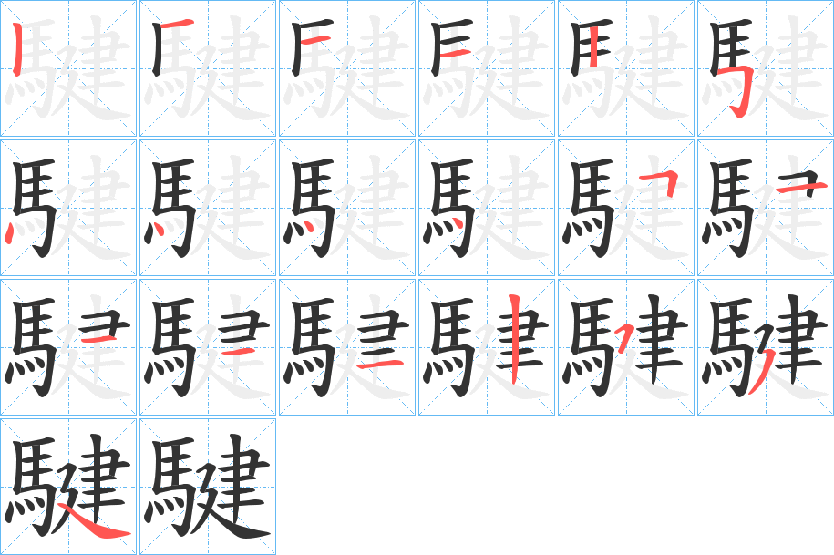 騝字筆畫寫法
