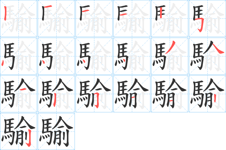 騟字筆畫寫法