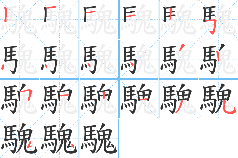 騩字筆畫寫法