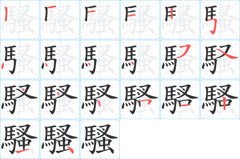 騷字筆畫(huà)寫(xiě)法