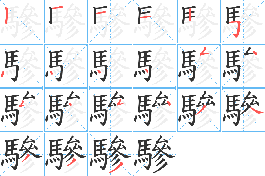 驂字筆畫寫法