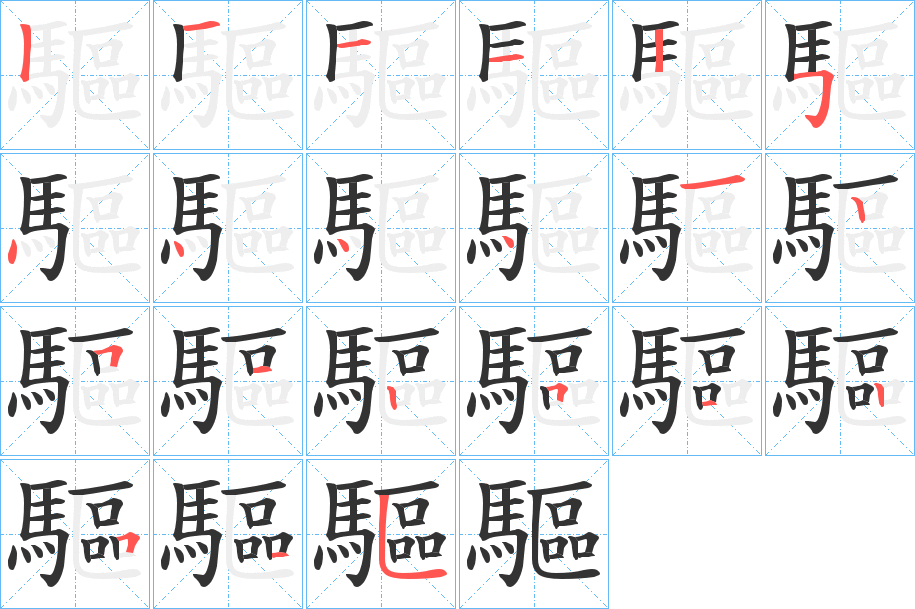 驅(qū)字筆畫(huà)寫(xiě)法