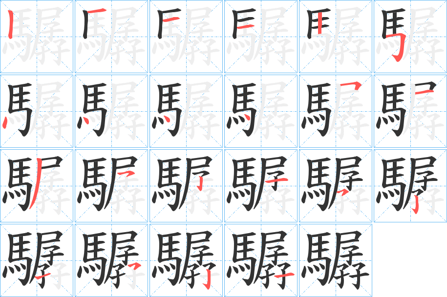驏字筆畫寫法