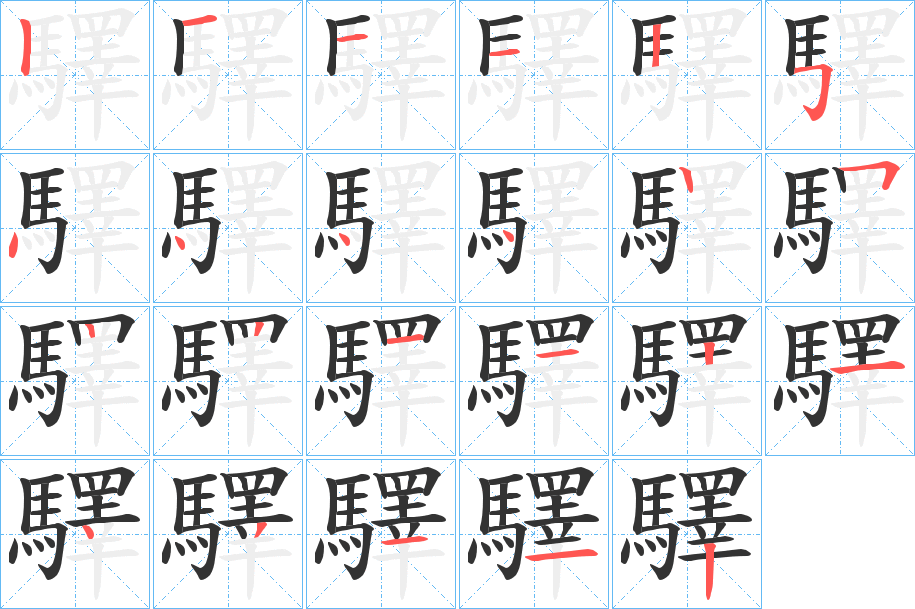驛字筆畫寫法